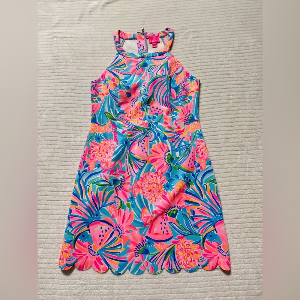 Lilly Pulitzer Vibrant Pink and Blue Mini Dress